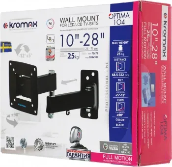  Kromax OPTIMA-104 black, 10-28, max 25 , , VESA 100x100 