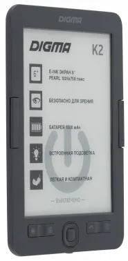   Digma K2 6 E-ink HD Pearl 758x1024 600MHz/4Gb/microSDHC/  -