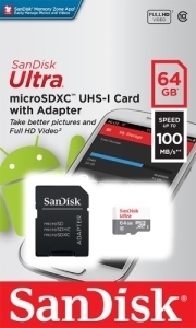   microSD 64GB SanDisk microSDXC Class 10 Ultra (SD ) UHS-I 100MB/s