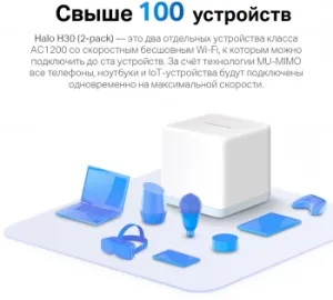  MESH  AC1200 Whole Home Mesh Wi-Fi System, 2 Internal Antennas, 2 GB ports  (WAN/LAN)