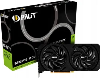  Palit RTX4060 INFINITY 2 NVIDIA GeForce RTX 4060 8Gb 128bit PCI-E 4.0 GDDR6 1830/17000 HD