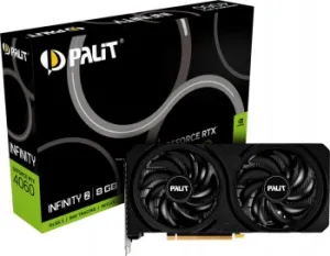  Palit RTX4060 INFINITY 2 NVIDIA GeForce RTX 4060 8Gb 128bit PCI-E 4.0 GDDR6 1830/17000 HD