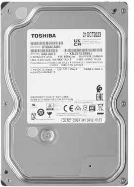 Жесткий диск Toshiba 2TB DT02ACA200 {SATA 6.0Gb/s, 7200 rpm, 256Mb buffer, 3.5