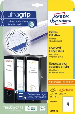  Avery Zweckform L4761-25 A4 61x192 4  /80/2/25./ . 
