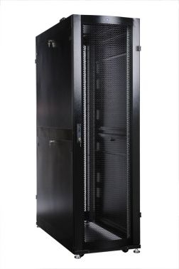 Шкаф серверный ПРОФ напольный 42U (600x1200) дверь перфор., задние двойные перфор., черный, в сборе