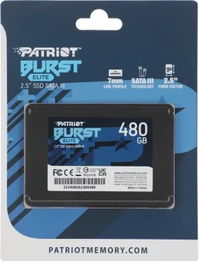  SSD Patriot Burst Elite 480GB, SATA 2.5, PBE480GS25SSDR, 450/320, RET