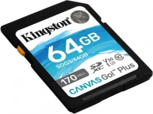   Kingston 64GB SDXC Canvas Go Plus 170R C10 UHS-I U3 V30 EAN: 740617301397