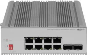  Unmanaged Industrial Switch 8x1000Base-T PoE, 2x1000Base-X SFP, PoE Budget 185W, Surge 4K