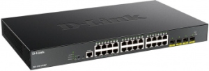  D-Link DGS-1250-28XMP/A1A, L2 Smart Switch with 24 10/100/1000Base-T ports and 4 10GBase-