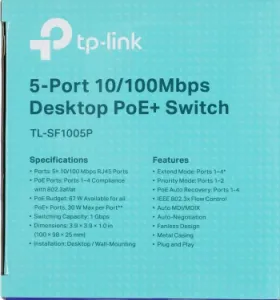  TP-Link SMB TL-SF1005P 5- 10/100 /    4  PoE 