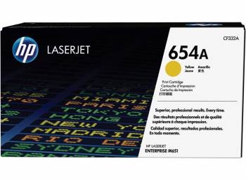 Тонер Картридж HP 654A CF332A желтый для HP CLJ Ent M651n/M651dn/M651xh/M680dn/M680f (15000стр.)