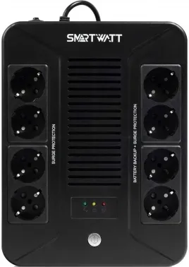 ИБП SMARTWATT UPS SAFE PRO 600 Line-interactive 600VA/360W Brick (Euro x8, LED, 275x210x95(мм), 4,8