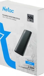  SSD  Netac 500Gb Z SLIM <NT01ZSLIM-500G-32BK> (USB3.2, up to 520/480MBs, 10029.5