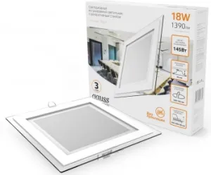  Glass  18W 1390lm 3000K 220-240V IP20  D=155155 200*200*30    LED