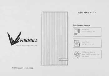  Formula Air Mesh G1    mATX 1x80mm 2xUSB2.0 1xUSB3.1 audio bott PSU
