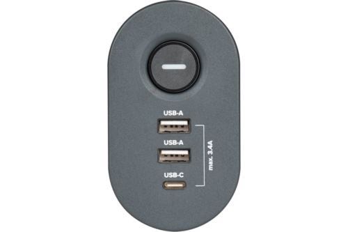  31.5    .  . 3 USB  (2+1) IP20  31 ETD-03U-150-gy (3