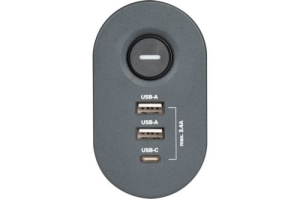  31.5    .  . 3 USB  (2+1) IP20  31 ETD-03U-150-gy (3
