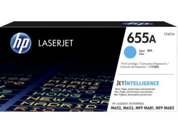 Тонер-картридж HP 655A голубой для HP CLJ M652/M653/MFP M681/M682 (CF451A) 10500 стр