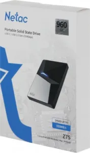   SSD External Netac 960Gb Z7S <NT01Z7S-960G-32BK> (USB3.2, up to 550/480MBs, 8960
