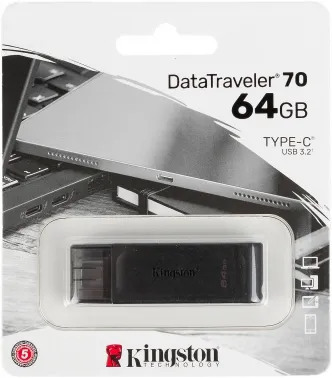   Kingston 64Gb DataTraveler DT70 <DT70/64GB>, USB-C 3.2 Gen 1