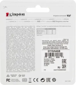   Kingston 64Gb DataTraveler DT70 <DT70/64GB>, USB-C 3.2 Gen 1