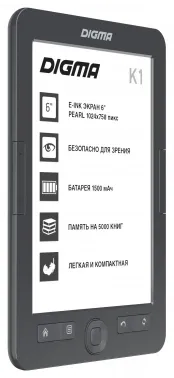   Digma K1 6 E-ink HD Pearl 758x1024 600MHz 128Mb/4Gb/SD/microSDHC -