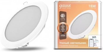 Светильник даунлайт Smart Home 16W 1500lm 2700К 220-240V IP20 165*38мм диммируемый LED