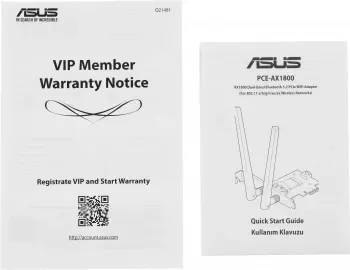   ASUS PCE-AX1800 WIFI 802.11ax, 2402 + 574Mbps PCI-E Adapter, 2 ; 90IG07A0-MO