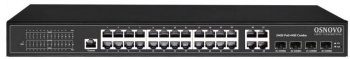 Коммутатор управляемый L2 PoE OSNOVO SW-8244/L(400W) Gigabit Ethernet на 24 RJ45 PoE + 4 x GE Combo