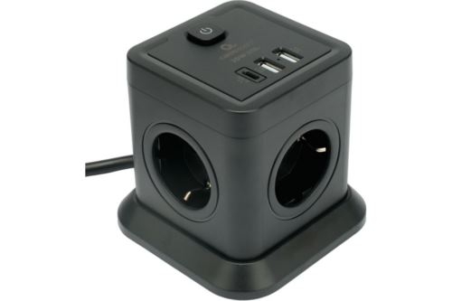   Cablexpert Tower TWR-4-CU2-B-2, 4, 10, 1xType-C PD, 20, 2USB, 2, . 2+, 