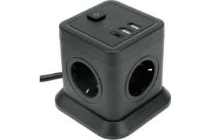   Cablexpert Tower TWR-4-CU2-B-2, 4, 10, 1xType-C PD, 20, 2USB, 2, . 2+, 