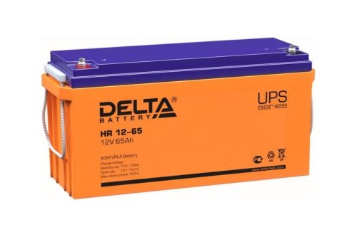 Аккумуляторная батарея Delta HR 12-65 напряжение 12В, емкость 65Ач (350х167х179mm)
