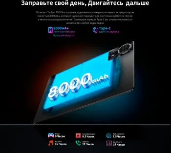  Teclast T50Plus Tiger T620 (2.0) 8C RAM6Gb ROM256Gb 10.95 IPS 1920x1200 4G 2Sim Android 14 