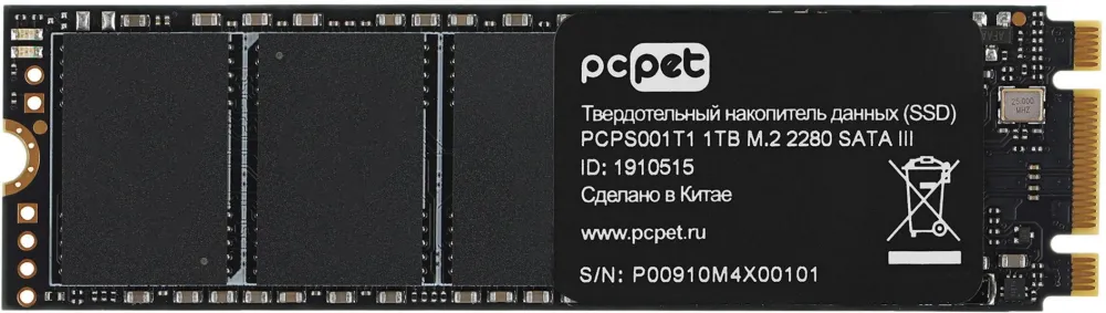  SSD PC Pet SATA III 1Tb PCPS001T1 M.2 2280 OEM