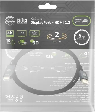  - Cactus CS-DP-HDMI-1.2-2 DisplayPort (m)/HDMI (m) 2. .. 