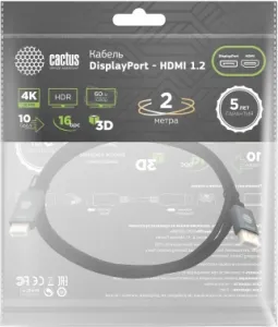  - Cactus CS-DP-HDMI-1.2-2 DisplayPort (m)/HDMI (m) 2. .. 