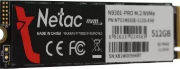  SSD Netac 512Gb M.2 N930E Pro Series <NT01N930E-512G-E4X> Retail (PCI-E 3.1 x4, up to 208