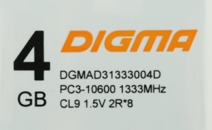   Digma 4Gb DDR3 1333MHz DGMAD31333004D RTL PC3-10600 CL9 DIMM 240-pin 1.5 dual ra