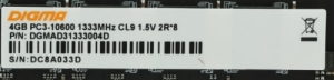   Digma 4Gb DDR3 1333MHz DGMAD31333004D RTL PC3-10600 CL9 DIMM 240-pin 1.5 dual ra