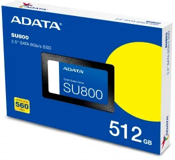  SSD Adata 512GB Ultimate SU800, 2.5, SATA III, [R/W - 560/520 MB/s] 3D-NAND TLC, SMI