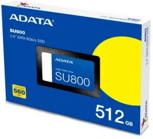  SSD Adata 512GB Ultimate SU800, 2.5, SATA III, [R/W - 560/520 MB/s] 3D-NAND TLC, SMI