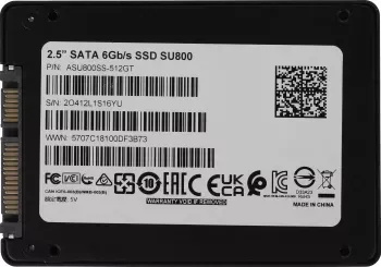  SSD Adata 512GB Ultimate SU800, 2.5, SATA III, [R/W - 560/520 MB/s] 3D-NAND TLC, SMI