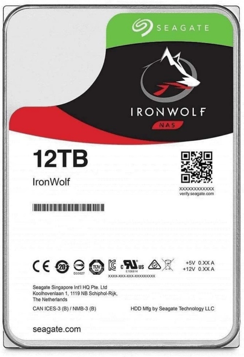   Seagate 12TB Ironwolf (ST12000VN0008 ) {SATA 6.0Gb/s, 7200 rpm, 256mb buffer, 3.5