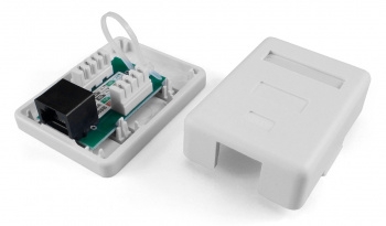 Розетка компьютерная Hyperline SB1-1-8P8C-C6-WH RJ-45(8P8C), категория 6, одинарная, внешняя, Dual I