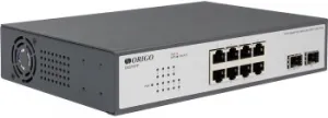  PoE- ORIGO Unmanaged Switch 8x1000Base-T PoE, 2x1000Base-X SFP, PoE Budget 1