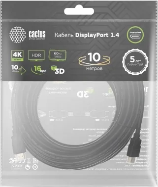  - Cactus CS-DP-DP-1.4-10 DisplayPort (m)/DisplayPort (m) 10. .. 