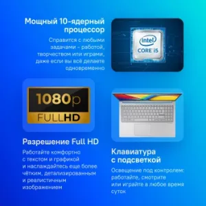  Asus Vivobook 15 X1504ZA-BQ451 15.6 IPS FHD Core i5 1235U 8Gb SSD512Gb Intel Iris Xe graphi