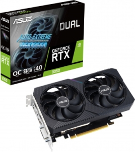  Asus DUAL-RTX3050-O8G-V2 NVIDIA GeForce RTX 3050 8192Mb PCI-E 4.0 128 GDDR6 1822/14000 HD