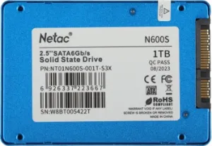 SSD Netac 1Tb N600S Series 2.5<NT01N600S-001T-S3X> Retail (SATA3, up to 560/520MBs, 3D T