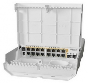  MikroTik Cloud Router Switch 318-16P-2S+OUT with 800MHz CPU, 256MB RAM, 16x Gigabit LAN w